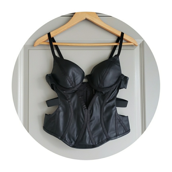 Nasty Gal Tops - Nasty Gal Leather Bustier Corset Top